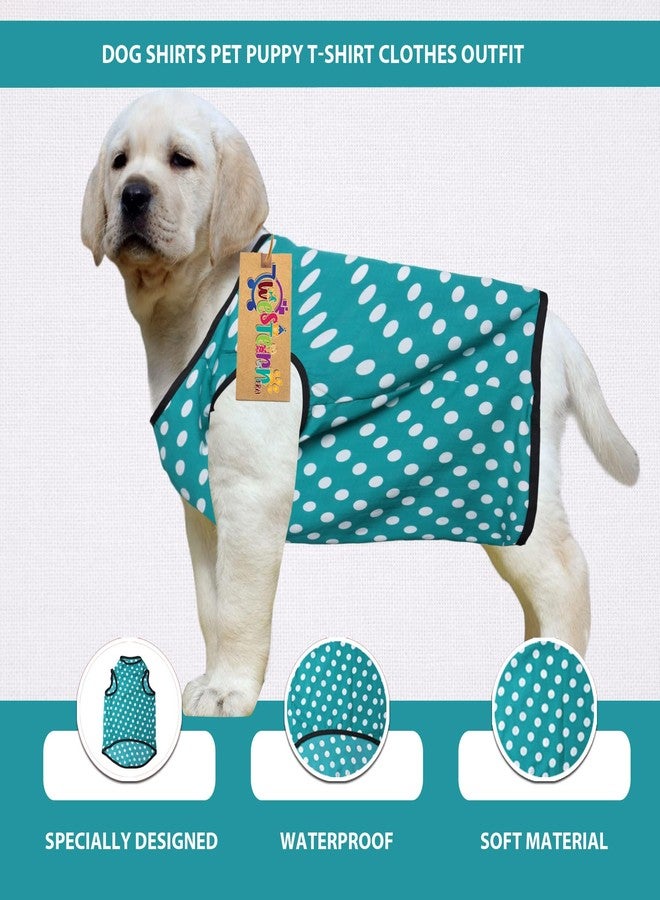 Western Era Funky Soft Cotton Dog T-Shirt | Comfortable & Breathable Dog Clothing | Stylish Sleeveless Vest Pet Outfit (Polka Sky Blue) (XSmall) (12 inches) - Image 2
